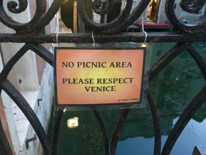 Respekt vor Venedig kein Picknick in der Stadt
